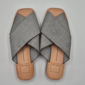 Dolce Vita Gray Crisscross Slide Mules